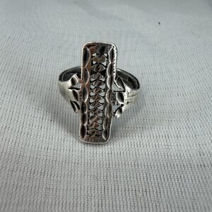 Vintage Etched Filigree Sterling Silver Ring Size 6 2 Grams